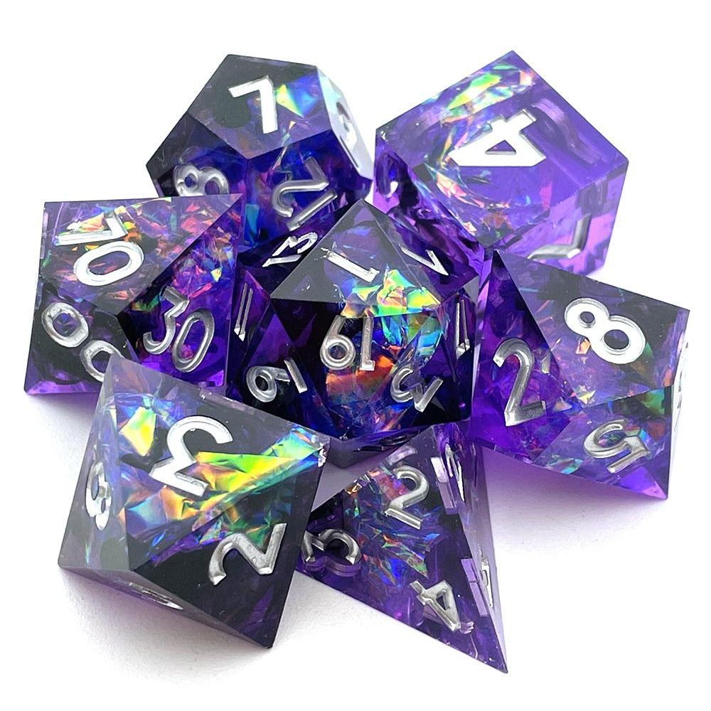7Pcs/Set Creative Resin For D&d DND Polyhedral Dices Dice Set Table Games Accessory