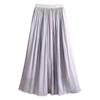 Senior Sense of Flow Light Half-body Skirt Gauze Skirt Female Beaded Skirt Temperament Long Section Mesh Half-body Skirt High-waisted Thin Summer