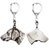 Weimaraner, Grey Ghost - Silver-plated Key Ring with Dog, Handbag Decoration, Backpack Pendant by Art-Dog Brand