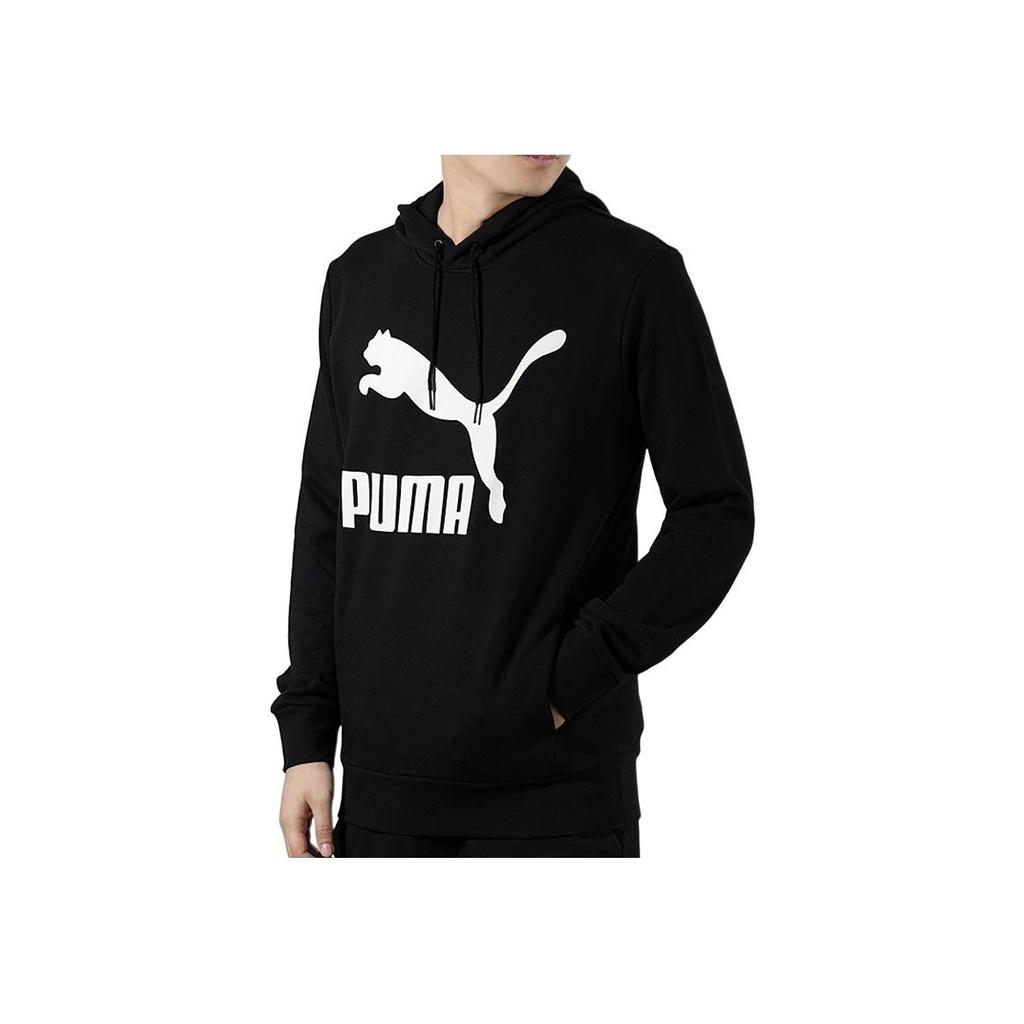 Puma Large Logo Drawstring Hoodie Unisex Hoodies Black 579071-01