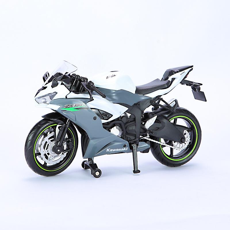 1/12 Kawasaki NIJIA ZX6R Motorcycle Alloy Car Toy Model Front Wheel Left Right Steering Rear Wheel Suspension Vehicle Kids' Gift