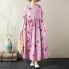DIMANAF 2024 Plus Size Summer Women Floral Basic Long Bohemian Dress New Loose Oversize Vintage Dresses