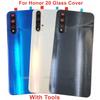 Glass Back Lid For Huawei Honor 20 Hard Battery Cover Rear Door Housing Panel Shell With Camera Lens Original Adhesive Glue