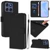 For Motorola Edge 60 Fusion 5G Case Solid Color Wallet Leather Phone Cover with Strap