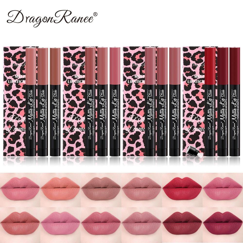 Automatic Rotation Red Pen Matte Fog Lip Balm Pen Is Not Easy To Decolor Three Sets of Box Makeup Strip Pen