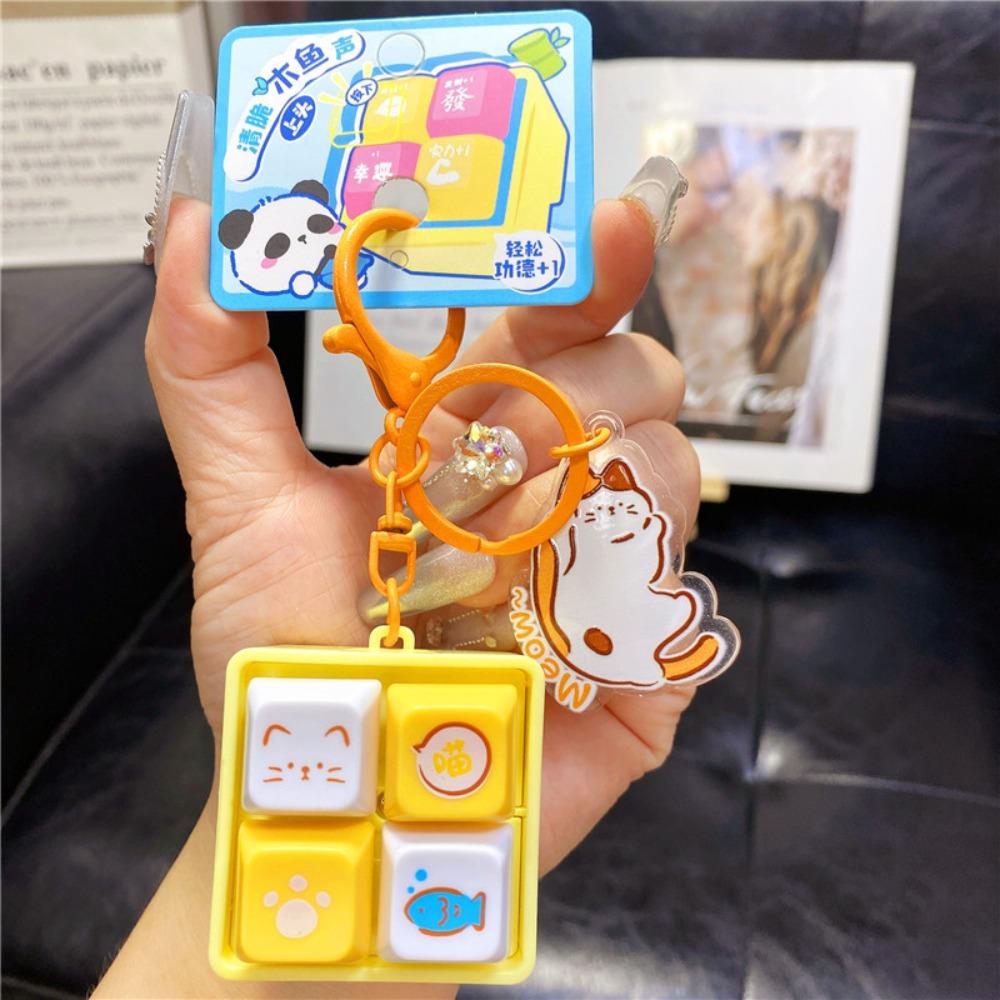 Luminous Mechanical Keyboard Keychain Animal Fingertip Button Key Ring Fun Gifts