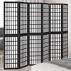 VidaXL Room Divider 6 Panels Black Solid Paulownia Wood, Privacy Screen, Room Partition Panel, 358778