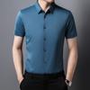 Seamless Men Short-Sleeved Shirt Summer Thin Young and Middle-Aged Men's Clothing Non-Ironing Business Casual Stretch Shirt
