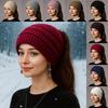 Solid Color Ponytail Beanie Hat Headwear Women's Hat Warm Knitted Hat  Winter