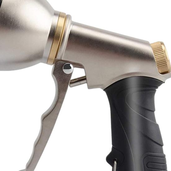 Garden Hose Nozzle Heavy Duty Metal Hose Nozzle with 9 Spray Patterns Leak-proof Water Sprayer with Anti-slip Handle for Cleaning Watering Car Washing