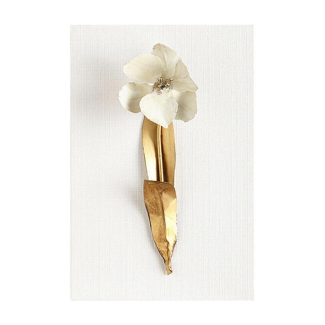 Art Golden Leaves Flowers White Flowers Gold Tulip Decorative Paintings Modern Bedroom Hanging Paintings Canvas Wall Art