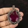 Kashmir Ruby Copper Wire Wrapped Pendant Gemstone Copper Pendant Kashmir Ruby Designer Jewelry Copper Wire Jewelry Gift For Mom Gift For Her