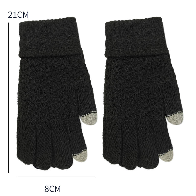 Women Fashion Winter Touch Screen Gloves Warm Stretch Knit Full Finger Mittens Crochet Thicken Gloves