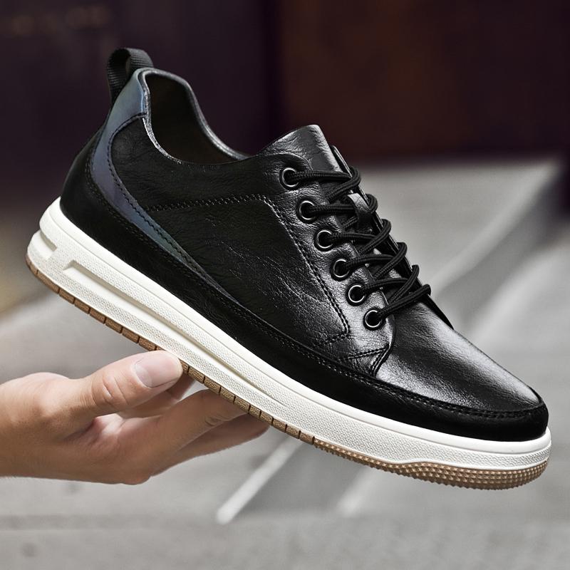 Fashion New Male Casual Sneakers Men Genuine Leather Treking Shoes Fashion Mens Leisure Walk Shoes Classic Retro Style Business Footwear
