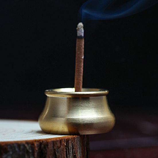 Incense Burner Smooth Exquisite Golden Bowl Shape Incense Stick Holder for Bedroom
