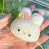 Taba Squishy Cute Knitted Rabbit Head Animal Cartoon Soft Sticky Rice Ball Bunny Girl Kawaii Birthday Gift Fidgeting Kids Toys