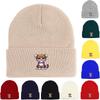 Cartoon Leopard Warm Knitted Cap Beanie, Man Cap Elastic Warm Leisure Bobble Hat Knit Hat Beanie