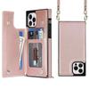 iPhone 14 Crossbody Phone Case with Card Slot for Apple 11/12/13/14 PRO - Women's Leather Protective Cover