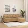 VidaXL 3-seater Sofa with Footrest Brown 180 Cm Velvet, Sofa, Sofa with Footrest, Three-seater Sofa, 3201114