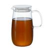 Easy To Use Barley Tea Pot Mugichan 1000mL Microwave and Dishwasher Safe Glass White Made In Japan Heat-Resistant XMP-1000-W