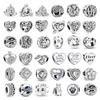 925 Sterling Silver Heart Paw Clear Snowflake Sparkling Crown Pumpkin Charm Bead Fit Woman's Bracelet