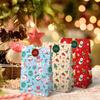 12PC Printed New Year Flat-mouth Candy Paper Xmas Santa Claus Packing Bag Party Christmas Gift Bags Cookie