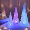 27CM Light Up Christmas Tree Colorful Lighting Battery Operated Holiday Home Decoration Acrylic LED Desktop Xmas Tree Night Lamp Ornament