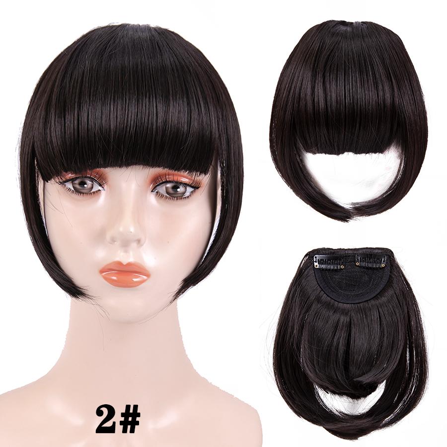 Fringe Bangs Synthetic Hair Extensions Clip In Bangs 6 Inch Short Straight Hairpiece Front Neat Bang Two Side Blonde