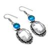 Natural White Topaz, Topaz 925 Sterling Silver Jewelry Earring 2.17" I5L83