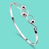 Solid 925 Sterling Silver Bangle for Women Elegant Bead Design Silver Bangle - Charm Jewelry Anniversary Gift