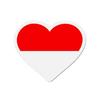 Aimant Coeur Drapeau Indonésie - Multicolore - 6 Cm - 50 Pièces - Résine Synthétique - Mixte