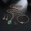 Christmas Tree Santa Elk Bell Earrings Bracelet Ring Necklace Women Jewelry Set