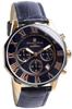 Salvatore Marra Navy Chronograph 10 ATM Water Leather Men's Wristwatch, Resistant, Strap, SM15104S-PGNVPG