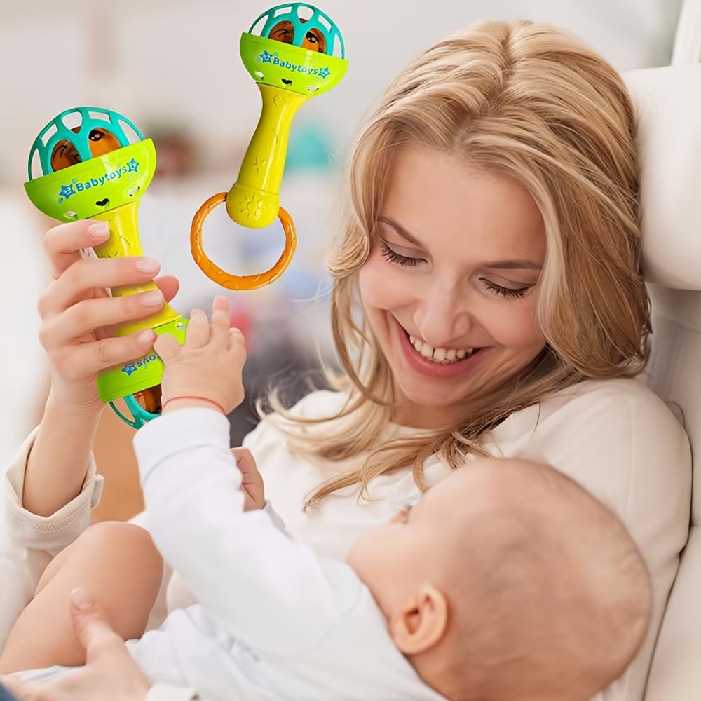 Colorful Hand-Cranked Bell & Ball Toy for Infants & Young Children - Safe ABS Material, Sensory Learning & Motor Skills