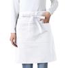 Ibutsu-shi Short Apron, Plain, Below-the-Waist Apron, Wrinkle-Resistant, Dust-Resistant, Unisex, for Chefs, Waiters, Kitchen Cooking, Restaurants, and