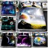 3D Space Planet Bedding Set Romantic Starry Sky Quilt Cover Pillowcase 2/3pcs Men's Teenagers Space Fan Cover Gift