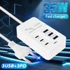 6-In-1 USB Charger 35W PD Type C Fast Charge Charger Wall Phone Adapter Quick Charger 3.0 USB Hub EU US Plug 3 USB+3 PD Charger