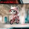 Car Rearview Mirror 3d Cat Hanging Pendant Animal Shape Ornaments Backpack Accessories Cretive Adorns Decorative Decor for Car