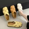 Fashion 2025 Sandals Slip-on Loafers Summer Women's Female Shoe Two Weare Breathable New Elastic Band Girls Closed Rome Scandals