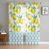 Summer Lemon Moroccan Pattern Home Tulle Curtains for Bedroom Living Room Printed Sheer Curtains for Balcony Summer Home Decor