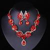 European and American Gemstone Jewelry Set: Fashion Bridal Necklace & Earrings for Women