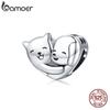 925 Sterling Silver Hug Bead Love Kitten Puppy Animal Charm Pendant for Original Bracelet Bangle Women Jewelry