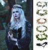 Costume Cosplay Black Flower Antler Crown Simulated Elf Headpiece for Women Girls