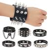 Fashion PU Leather Bracelet Adjustable Men Women Leather Wristband Punk Style Cool Street Leather Bracelet Jewelri Gift
