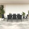 VidaXL Garden Dining Set 9 Pcs Black Textilene and Steel 3200701