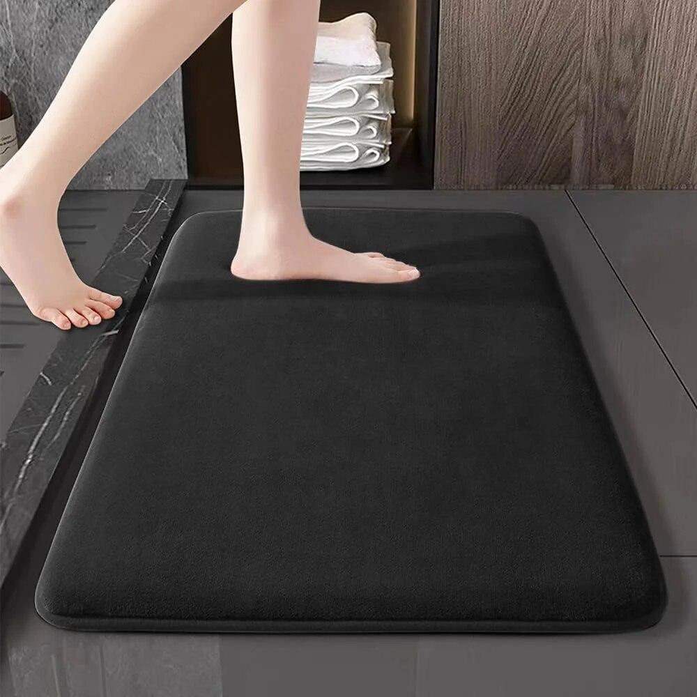 Absorbent Memory Foam Carpet Non-Slip Bathroom Toilet Bath Mat Soft Shower Decorative Rug Sponge Flat Bathtub Anti-skid