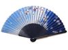 Asahio Handmade Silk Folding Fan for 21cm X 30 Flowing Cherry Blossom Blue Product 121050 Women, Ken, Design, (with Glitter), Number