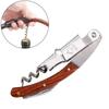 Professional Wine Opener Multifunction Wine Bottle Opener Stainless Steel Portable Screw Corkscrew with Knife Wooden Handle
