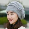 Fashion Womens Flower Knit Crochet  Hat Winter Warm Cap Beret