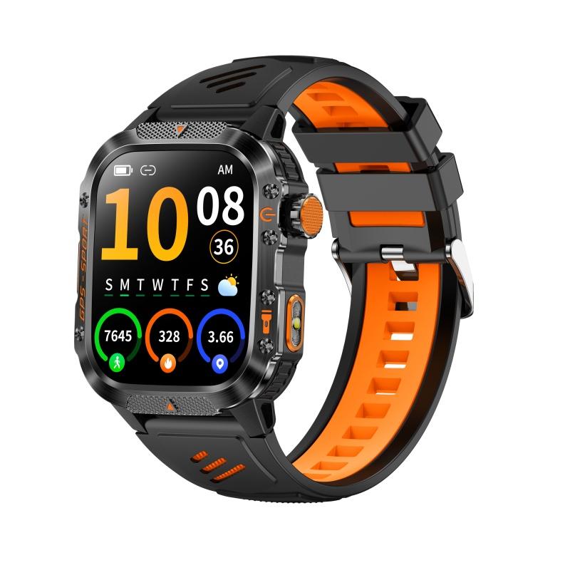 Rainbuvvy HT36 Bluetooth Smart Bracelet 2.01inches IPS BT5.3 Bluetooth Call IP68 Waterproof 540mAh Android GPS Smartwatch Multi-language